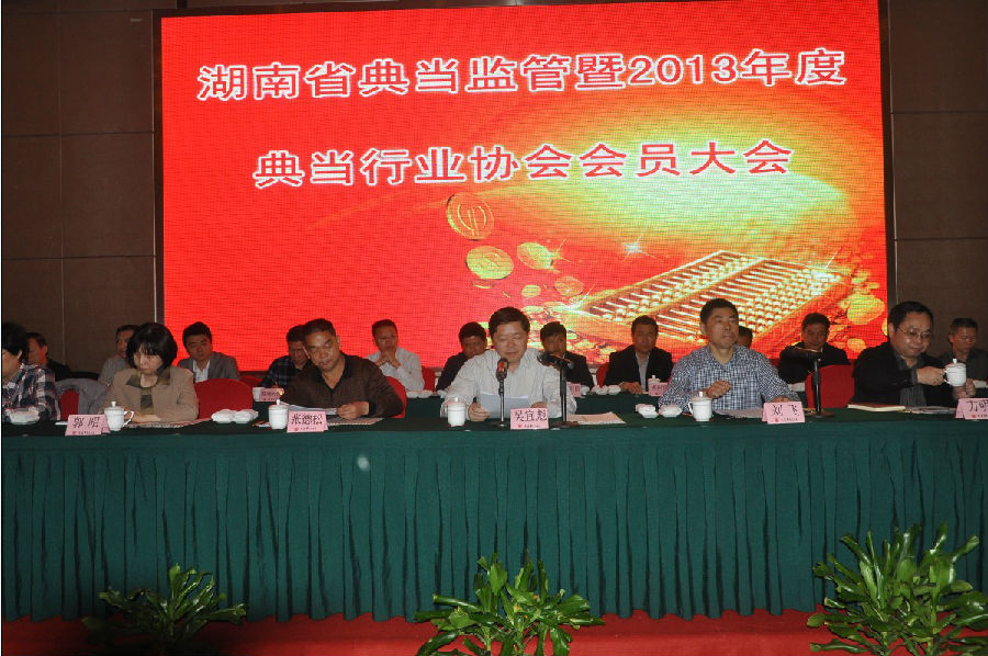 湖南省典当监管暨2013年度典当行业协会会员大会胜利召开